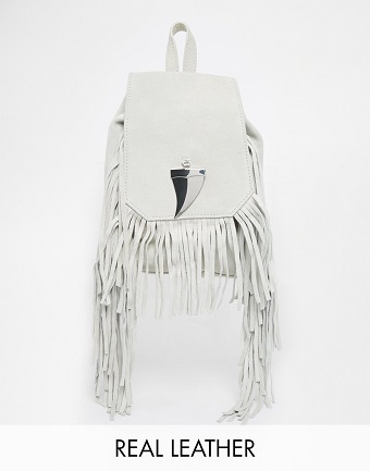 Suede-Fringed-Mini-Backpack