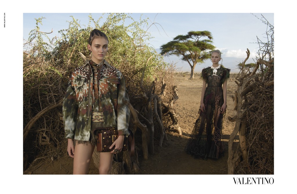 Valentino Spring 2016 Campaign shot in Amboseli Park in Kenya.