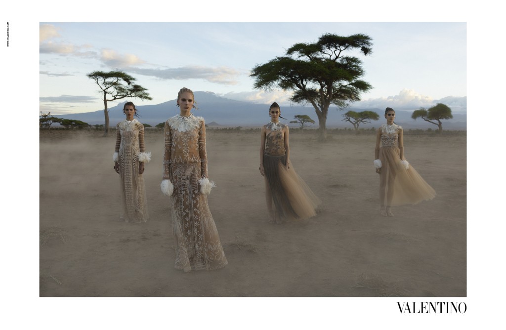 Valentino Spring 2016 Campaign shot in Amboseli Park in Kenya.