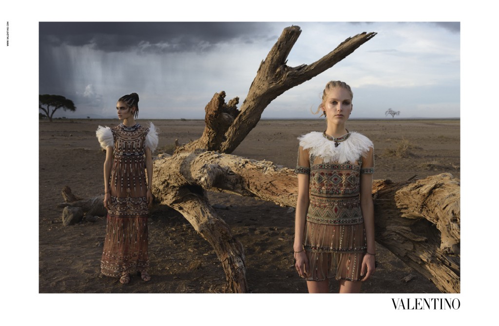 Valentino Spring 2016 Campaign shot in Amboseli Park in Kenya.