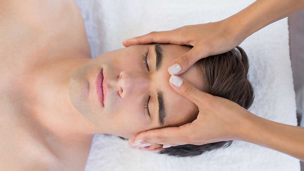Male forehead massage