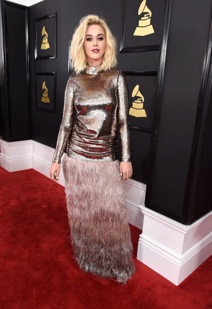 LOS ANGELES, CA - FEBRUARY 12: Katy Perry attends The 59th GRAMMY Awards at STAPLES Center on February 12, 2017 in Los Angeles, California. (Photo by Kevin Mazur/WireImage)