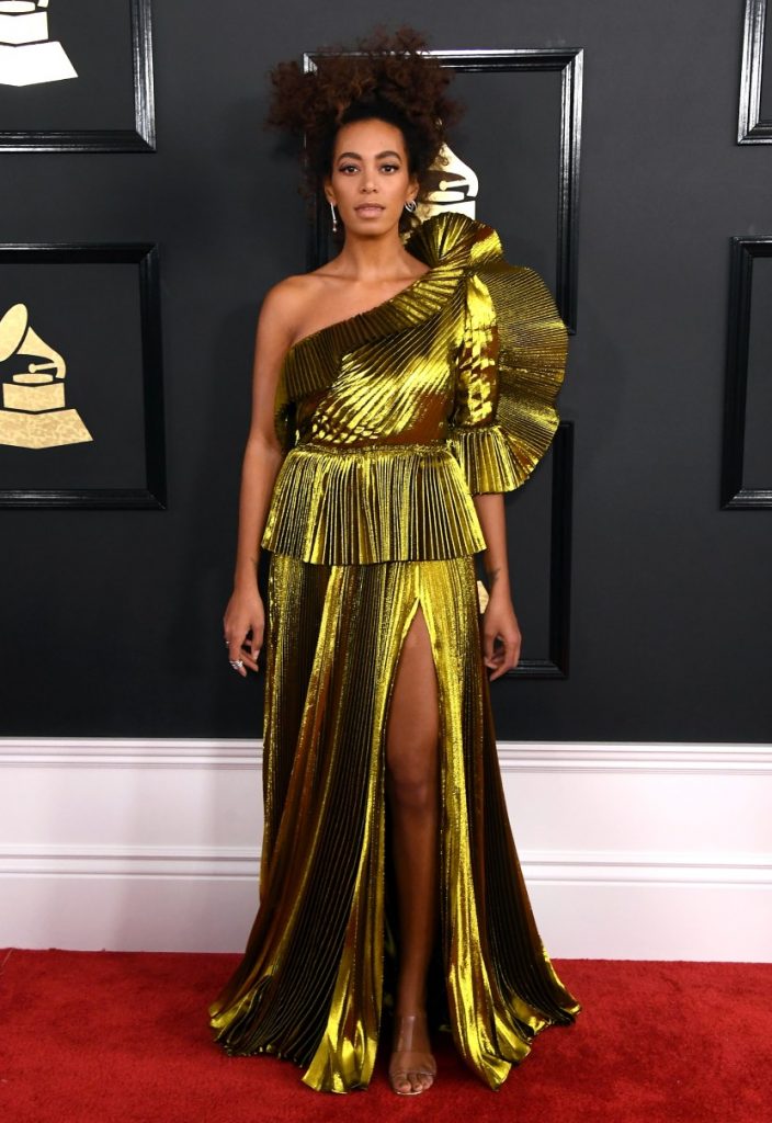 LOS ANGELES, CA - FEBRUARY 12: Singer Solange Knowles attends The 59th GRAMMY Awards at STAPLES Center on February 12, 2017 in Los Angeles, California. (Photo by Jon Kopaloff/FilmMagic)