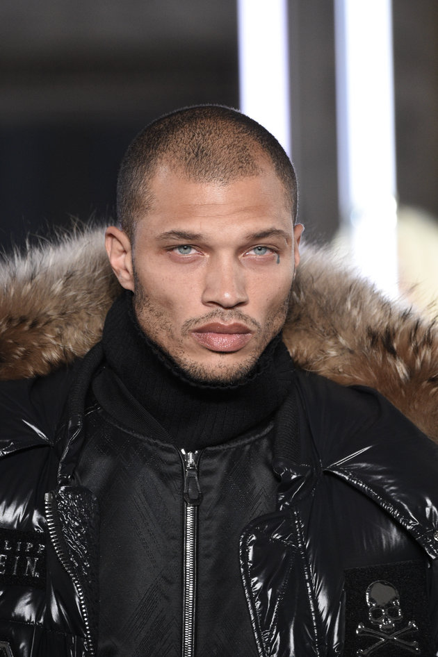 NEW YORK, NY - FEBRUARY 13: Jeremy Meeks walks the runway at Philipp Plein show during New York Fashion Week: The Shows at New York Public Library on February 13, 2017 in New York City. (Photo by Peter White/WireImage)