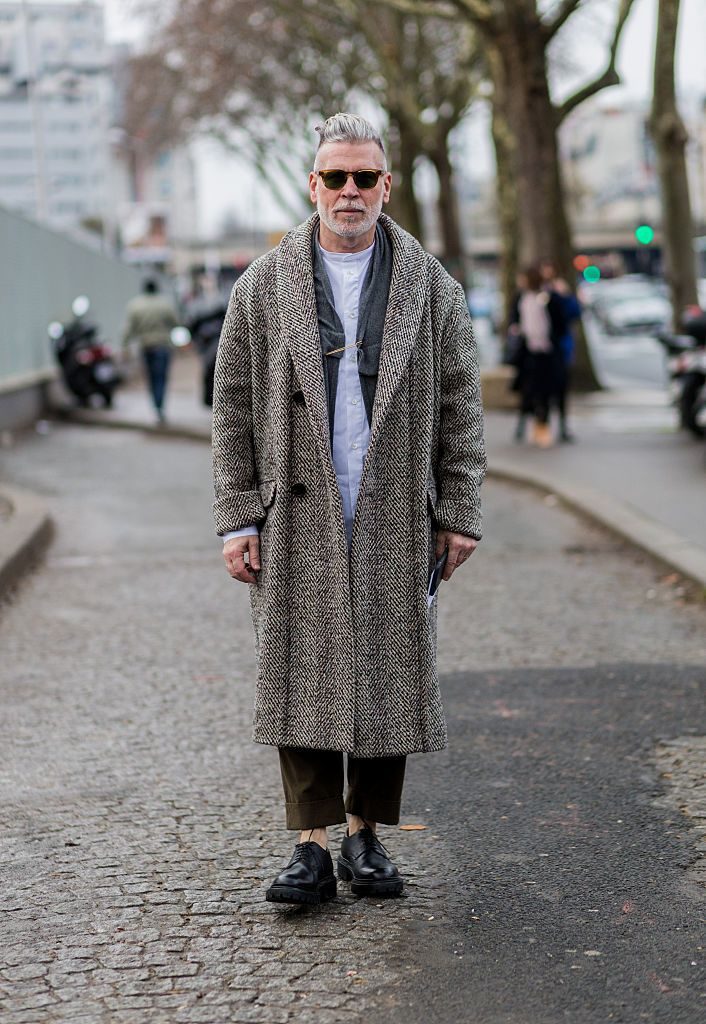 PARIS, FRANCE – January 24: Nick Wooster outside Lanvin during the Paris Fashion Week Menswear Fall/Winter 2016/2017 on January 24, 2016 in Paris, France. (Photo by Christian Vierig/Getty Images) *** Local Caption *** Nick Wooster